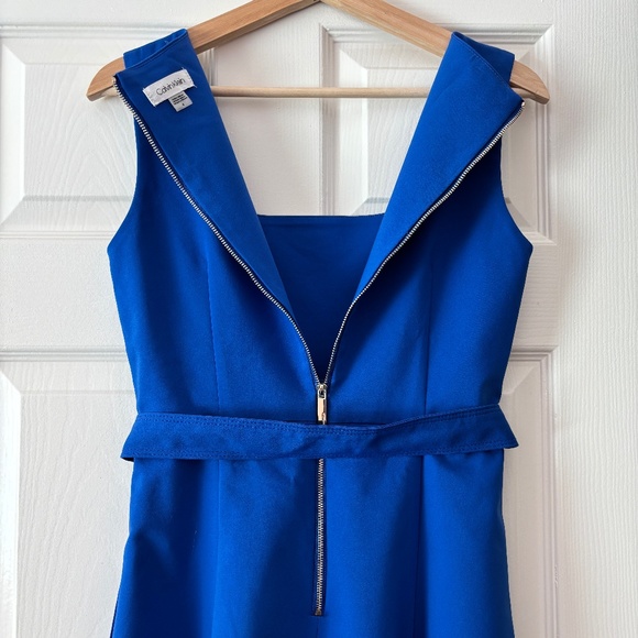 Calvin Klein Fit & Flare Midi Dress - Royal Blue Size 4 - Picture 6 of 11